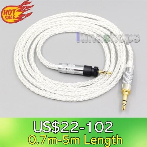 LN006535 8 Core Silver Plated OCC Earphone Cable For Shure SRH840 SRH940 SRH440 SRH750DJ Philips SHP9000 SHP8900