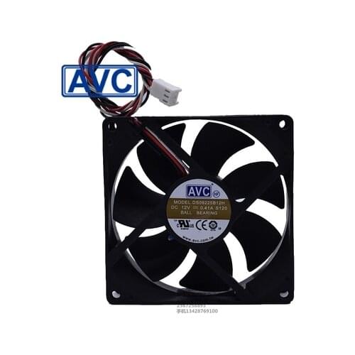 AVC New DS09225B12H 12V 0.41A 9CM 90mm 92,254-wire PWM temperature control double ball bearing cooling fan