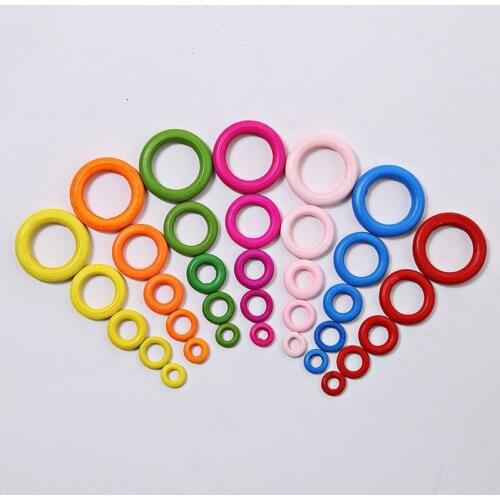 20PCS Color Wood Circle DIY Crafts for Mixed Lead-free Natural Wood Beads Fit Handmade Jewelry Accessories