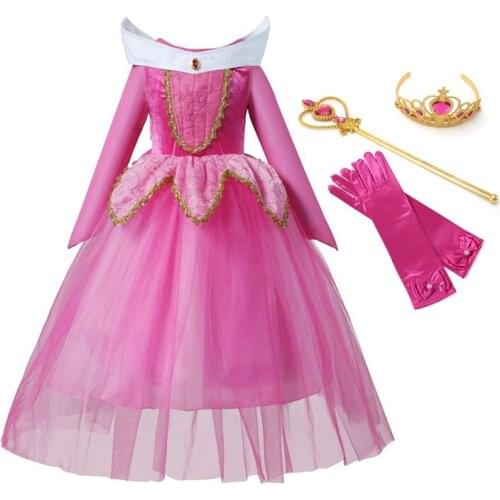 Girls Sleeping Beauty Dress Princess Dress Up Party Costume Kids Cosplay Long Dress Halloween Birthday Clothing