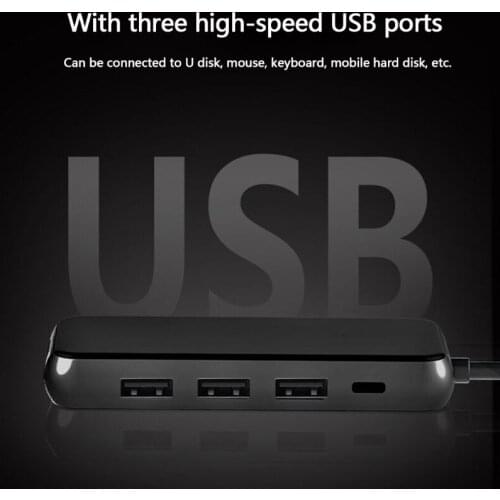 H7JF Upgrade Fast Type C USB Hub HDMI-Compatible Gigabit Net USB3.0 5Gbps Interface Type-C PD SD Docking Station HUB 8-in-1