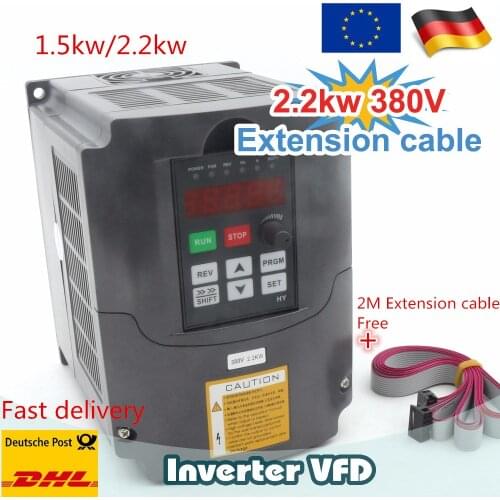 EU Ship 1.5KW / 2.2KW 380V Mini Variable Frequency Driver Converter VFD for Motor Speed Control Frequency Inverter