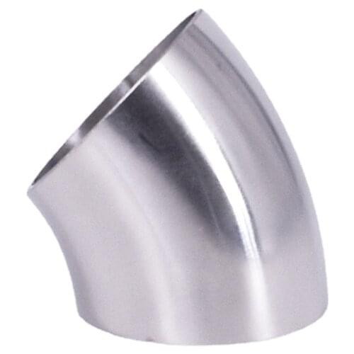 16/19/22/25/28/32/34/38/45/48/51mm OD Butt Welding 45 Degree Elbow SUS 304 Stainless Steel Sanitary Pipe Fitting Homebrew
