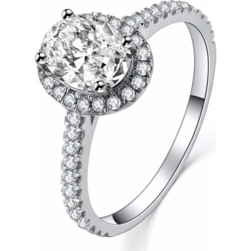 2Ct Oval Cut Diamond Diamond Ring 925 Sterling Silver Engagement Ring for Her High Qualilty White Gold Color Jewelry