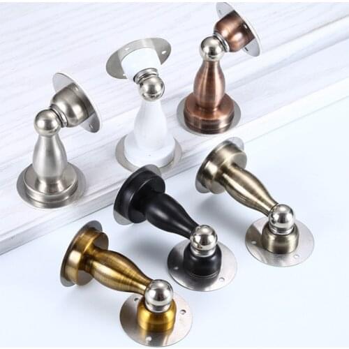 Magnetic Door Stopper Stainless Steel Holder Catch Floor Door Holder Doorstop Double-Sided Adhesive Tape Stopper Hardware tools