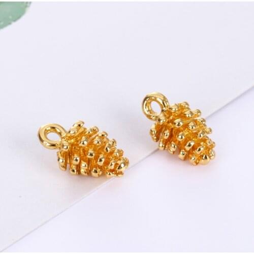 Pendant Small Jewelry Kc Gold Ornament-Supply Pendant Pine Cone DIY Necklace Bracelet Jewelry