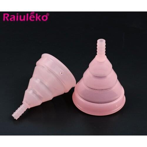 Women Reusable Menstrual Cup Safety Period Cup Feminine Hygiene Vagina Care Coppetta Soft Medical Silicone Lady Cups S/L Size