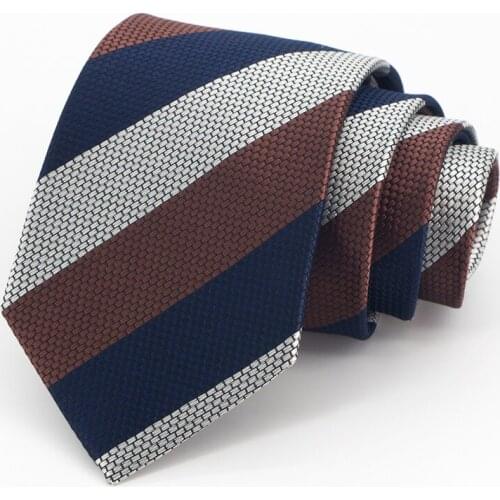 High Quality Striped 8CM Tie for Men Mariage Business Dress Office Necktie Cravate Wedding Gifts With Box
