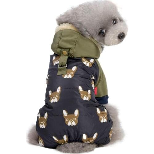 Dog Soft Cotton Jumpsuit Small Pet Pajamas Autumn Winter Warm Outfits Clothes Puppy Cat Hoodie Clothes Chihuahua