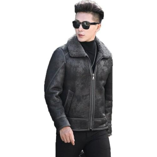 Genuine Leather Jacket Winter Jacket Men Real Sheepskin Coat for Men Natural Wool Fur Luxury Warm Jackets 4xl L18-6105 MY1679