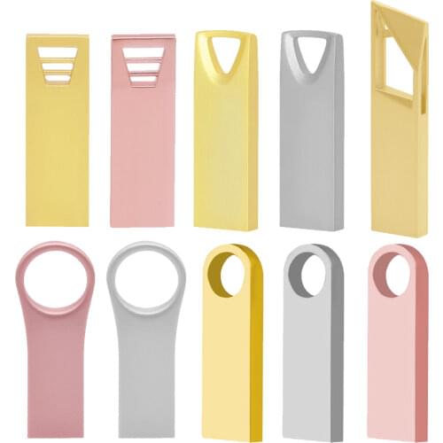 New Metal usb flash drives 2.0 128GB 64GB 32GB pen drive pendrive 16GB 8GB 4GB u disk memoria cel usb 2.0 stick gift Custom logo