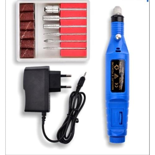 Professional Electric Nail Kit Nail Tips Manicure Machine Electric Nail art Pen Pedicure Bits Nail Art Tools Kit 20pcs