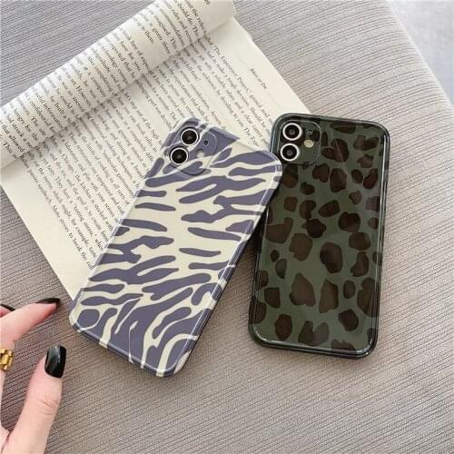Luxury Sexy Leopard Print Woman Shockproof Soft Silicone Phone Case For iPhone 11 12 Pro Max Mini 7 8 Plus XR XS Matte Back Cove