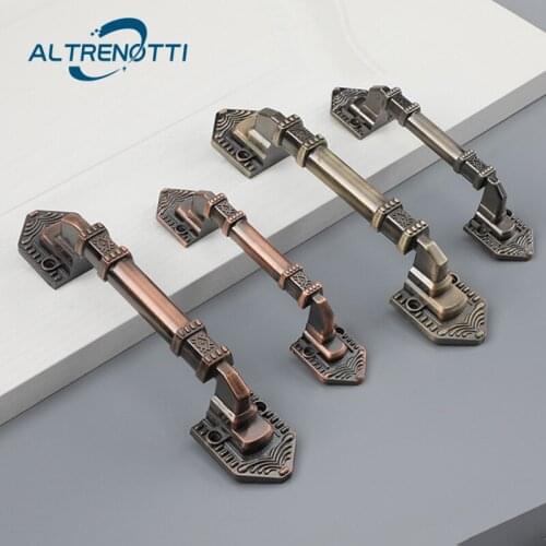 Handle Furniture Drawer Vintage Wardrobe Kitchen Door Pull Zinc Alloy Antique Cupboard Closet Cabinet European Knob Hardware