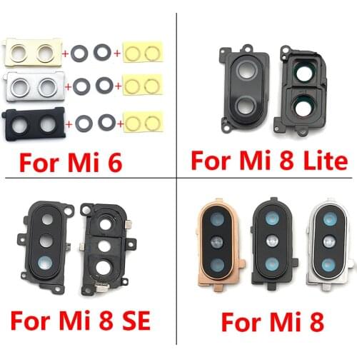 Back Camera Glass For Xiaomi Mi 6 Mi6 M6 Mi 8 Mi8 Mi9 Mi 9 SE Lite Rear Camera Lens Glass With Frame Repair Parts