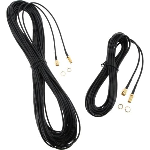 2Pcs Extensional Cable SMA Male to Female Coaxial Adapter Wi-Fi Antenna Connector RP-SMA Cable Extension RG174 - 5m/20m