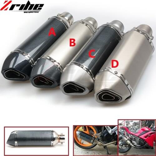 Motorcycle Exhaust Universal Muffler Motorbike 51mm Inlet Exhaust for Kawasaki ZX6R ZX636 ZX10R Z1000 Z750R Z1000SX NINJA 1000
