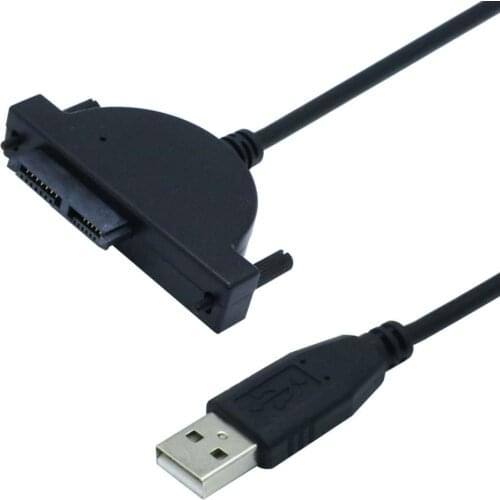 USB 2.0 to Mini Sata II 7+6 13Pin Adapter for Laptop CD/DVD ROM Drive Converter Cable Screws For PC