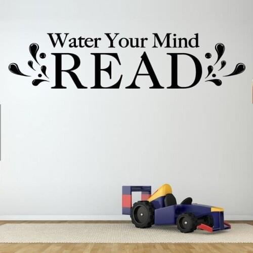 Water Your Mind Read Letters Pattern Wall Stickers for Nursery Kids Room Art Decoration Vinyl Wall Decals Living Room L344