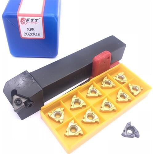 1pcs SER2020K16 CNC Turning Holder +11pcs 16ER AG60 Blade Insert Lathe Turning Tool Set Machine Accessories