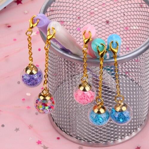 1PCS Novelty Dried Stars Pendent Gel Pen Kawaii Colorful Light Bulb Signature Pens 0.5mm Black Ink Needle Writing Instrument