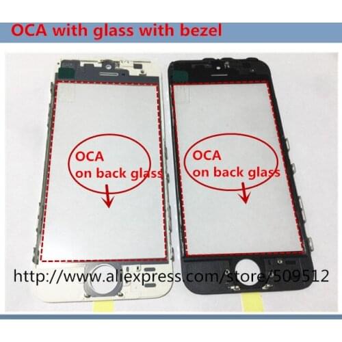 10/50pcs A Quality Outer Glass with Bezel Frame with oca For iPhone 5 5C 5s Front Glass+frame+oca lcd repair part free ship