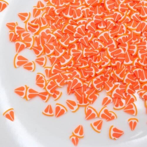 100g/Lot TriangleOrange Slices Polymer Clay Fruits Sprinkles for DIY Crafts Making Cute Filling Accessories