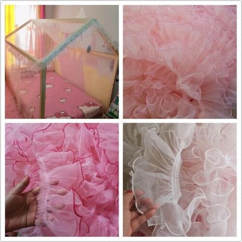 13CM Wide Luxury Tulle 3D Lace Fabric Ribbon Organza Ruffle Trim Fluffy Dress Curtains Garment Gifts DIY Home Sewing Accessories