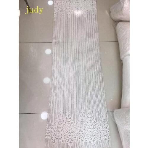 5yards White diamond-patterned embroidery sequined beads high-end French fabric used for wedding dresses FH32