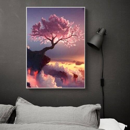 Peach Tree Abstract Posters And Prints Nordic Canvas Painting Modern Wall Art Pictures Living Room Sofa Background Decoration