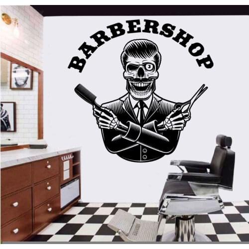 Barber shop wall stickers barber scissors shave razor decals shop signs door windows salon hairdresser decoration vinyl decals