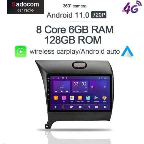IPS 360 Panoramic Camera Carplay 6G+128G Android 10.0 Car DVD Player GPS Bluetooth RDS Radio For KIA K3 Cerato Forte 2013-2017