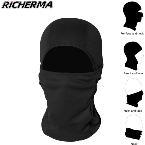 Black Balaclava For Motorcycle Helmet Breathable Dustproof Motorcycle Face Mask Windproof Scarves Mask Neck Warmer Headwear