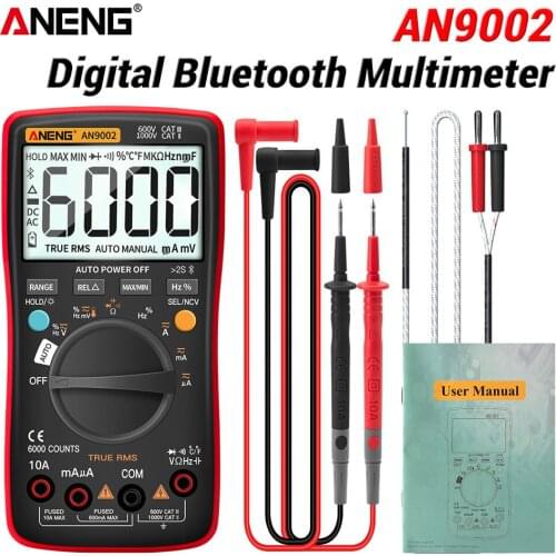 AN9002 Bluetooth Digital Multimeter 6000 Counts Professional MultimetroTrue RMS AC/DC Current Voltage Tester Auto-Range Tester