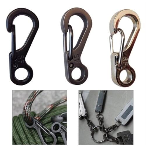 EDC SF mini spring hike survive paracord clasp hook tactical keyring backpack hang Quickdraw Carabiner camp mountain climb gear
