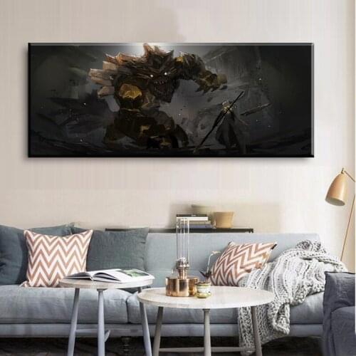 Genshin impact Game poster zhongli Game ​home decor hd painting wall painting bedroom anime Study Bedroom Bar Cafe Wal