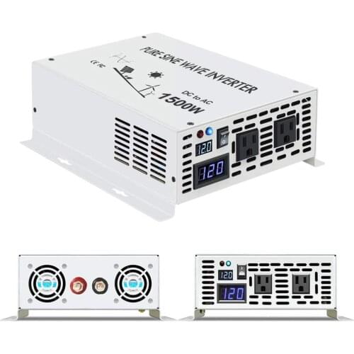 Pure Sine Wave Inverter Power 1500W 12V to 230V Solar Inverter Power Supply Converter 24V/36V/48V DC to 110V/120V/220V/240V AC