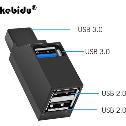 Kebidu High Speed 3 Ports USB HUB 2.0 USB 3.0 Splitter Adapter for Notebook/Tablet Computer PC U Disk Card Reader Peripherals