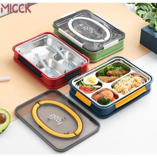 MICCK Portable Lunch Box 304 Stainless Steel Japanese Bento Box 2020 Compartment Kitchen Sealed Food Container Gift Tableware