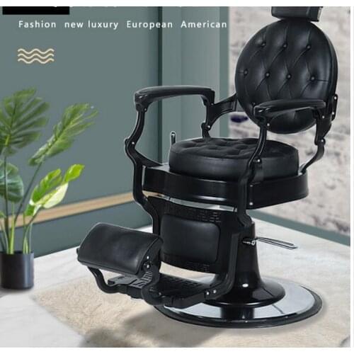 Retro mens oil head barber chair can be put down shaven hair salon hair salon dedicated cutting chair