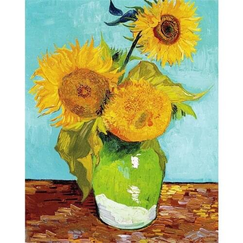 Sunflower Flower DIY 11CT Cross Stitch Embroidery Kits Needlework Craft Set Printed Canvas Cotton Thread Home Decoration Sell
