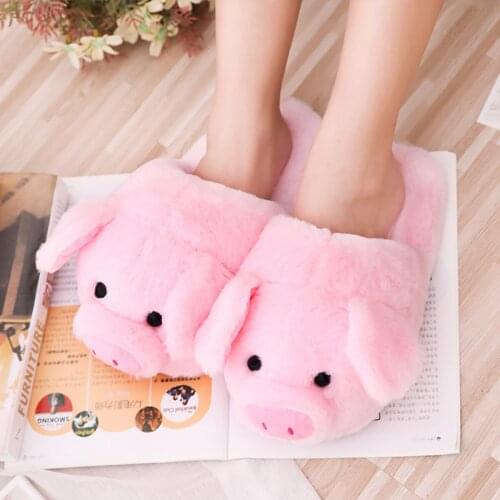 26/40cm A Set Pink Pig Lovely Toys Indoor Warm Winter Adult Stuffed Cartoon Cute Shoes Lovely Pillow for Girls Valentine Gifts