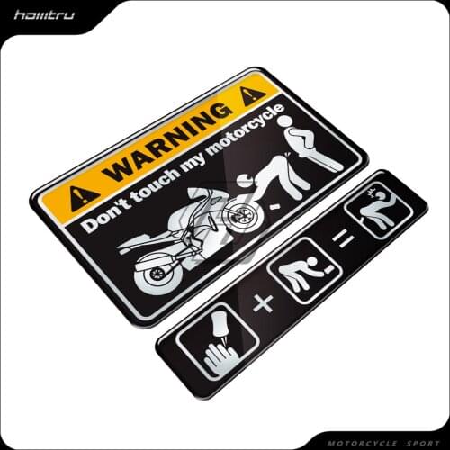 3D Gel Warning Sticker Don't Touch My Motorcycle Sex Decal Stickers Universal for MOTO Silver High Quality