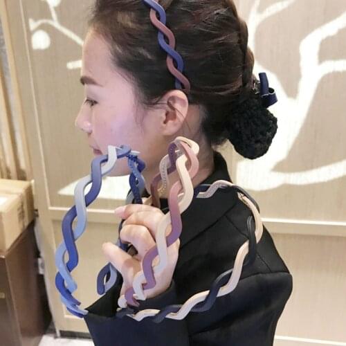 2021 Non-slip Retro Hair Hoop Headbands For Women Girls Handmade Twist Hairband Bezel Hair Accessories Plastic Jewelry Making