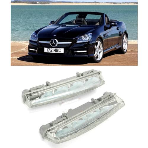 2pc DRL Front Bumper Light For Mercedes R172 2011 2012 2013 SLK-Class A2049068900 A2049069000