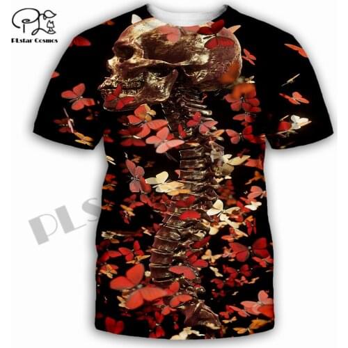 PLstar Cosmos Newest Women/Men 3DPrint Hip-Hop T-shirt Skull Spacy Gothic Art Casual Funny Streetwear Summer Short Tops XS-7XL