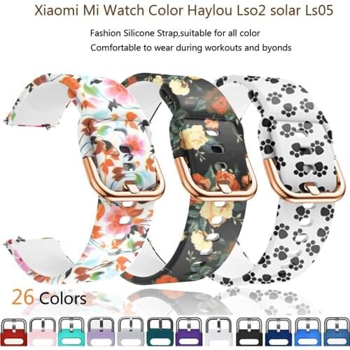Strap for Xiaomi mi watch color haylou Ls02 Smart Watchband Replacement Silicone Wristbelt for xiaomi haylou solar Ls05 Bracelet