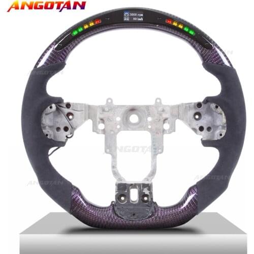 Steering Wheel Fit For Mitsubishi EVO Carbon Fiber LED Itlay Alcantara Steering Wheel
