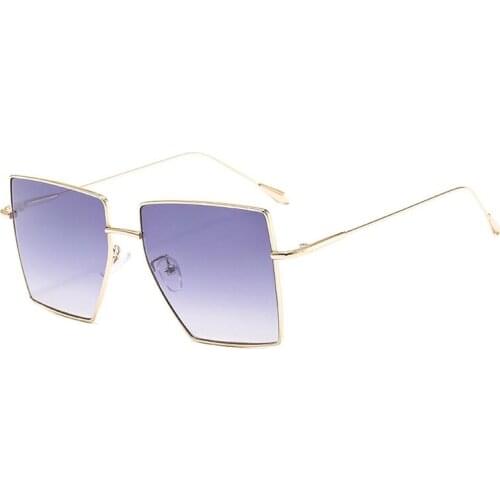 Retro Big Square Sunglasses Women Brand Designer Sunglasses For Man Irregular Alloy Quality Sun Glasses Oculus De Sol