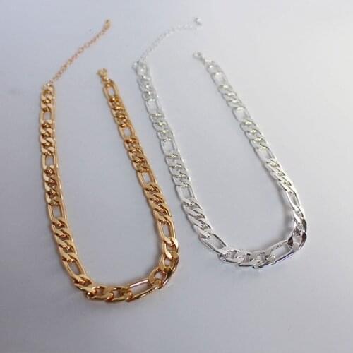 TARCLIY Fashion Geometric Metal Figaro Chain Necklace Minimalist Hip-Hop Alloy Thick Clavicle Chain Unisex Party Accessories